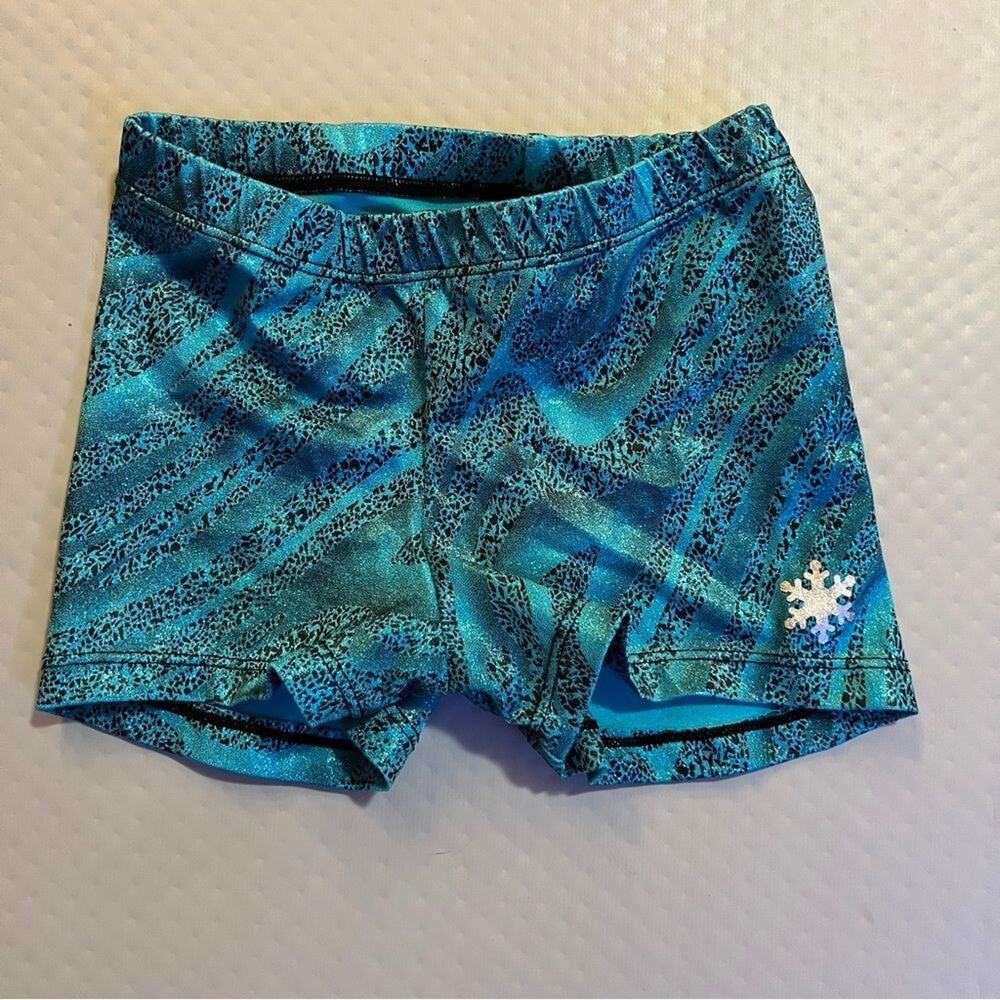 Snowflake Gymnastics Bike Shorts AXS Blue Teal
